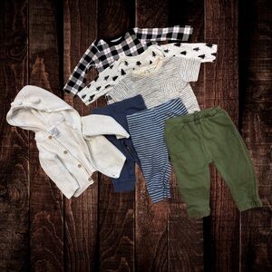 Cozy Baby Clothing Set - Sweater, 3 Pants, 3 Shirts